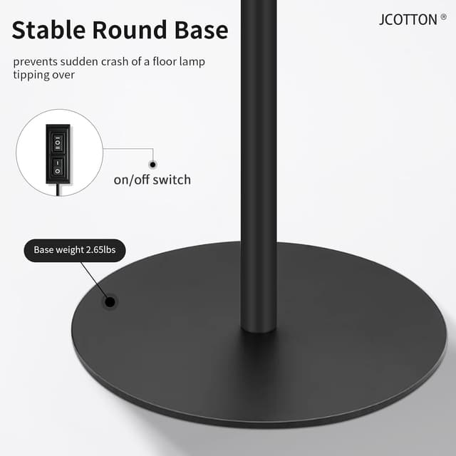 Detalle de Lampadaire LED JCOTTON pour salon : lumière froide/chaude, intensité réglable et col flexible