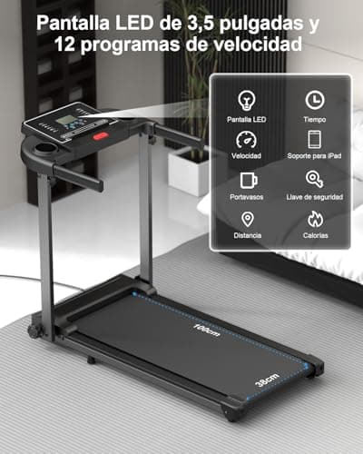 Detalle 2 de Zeporix Cinta de Correr Plegable Andar con pantalla LCD de 3,5" y motor CC (hasta 100 kg) 3 en 1