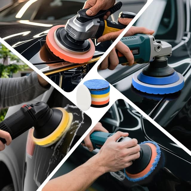 Detalle 2 de Hexlogique Kit Polissage Voiture 150 mm 7 pièces