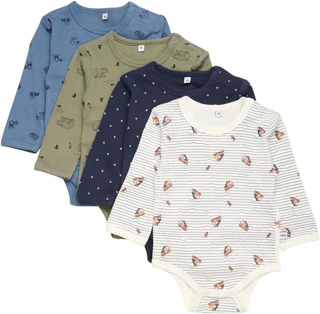 Thumbnail 4 de PIPPI Unisex Baby Body Ls Ao-printed 4er Pack