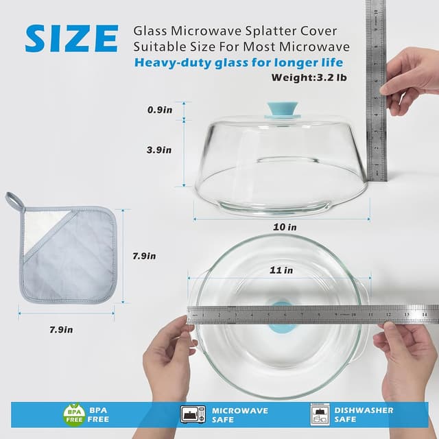 Thumbnail 5 de Tall Glass Microwave Splatter Cover 10in 🍽