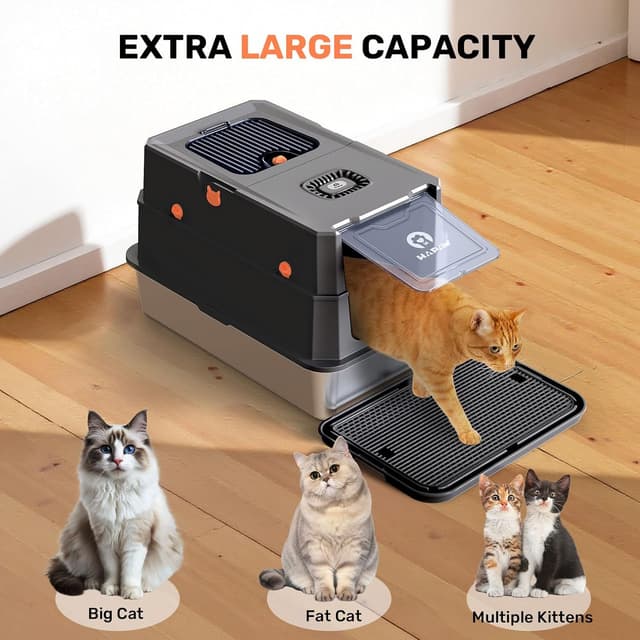 Thumbnail 5 de HAPAW Stainless Steel Cat Litter Tray — Extra Large 🐱