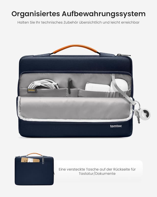Detalle 2 de tomtoc 360° Laptoptasche für 15-Zoll Notebooks (CornerArmor, wasserabweisend)