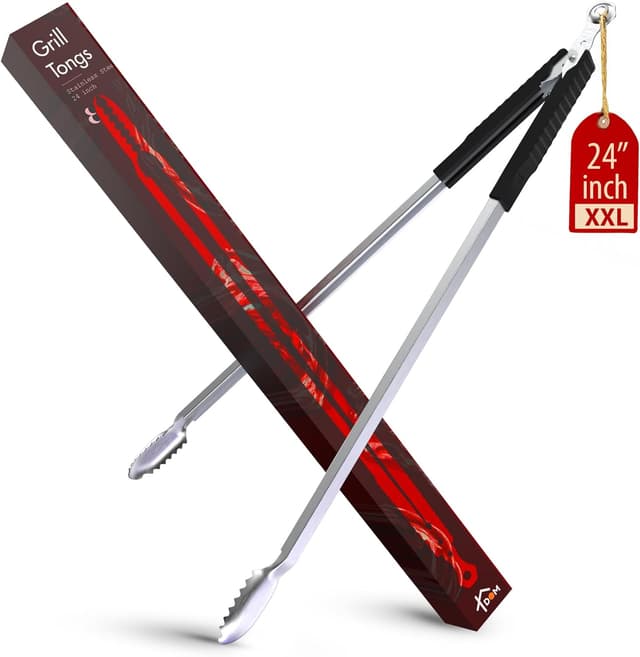 Imagen de 24 inch BBQ Tongs Stainless Steel Grill Tongs 🍖 en OfertitasTOP