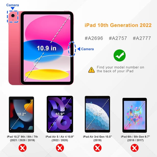 Detalle 2 de Fintie Hybrid Hülle für iPad 11 (A16) / iPad 10.9 (2022) mit Stifthalter – stoßfeste Schutzhülle Starlight