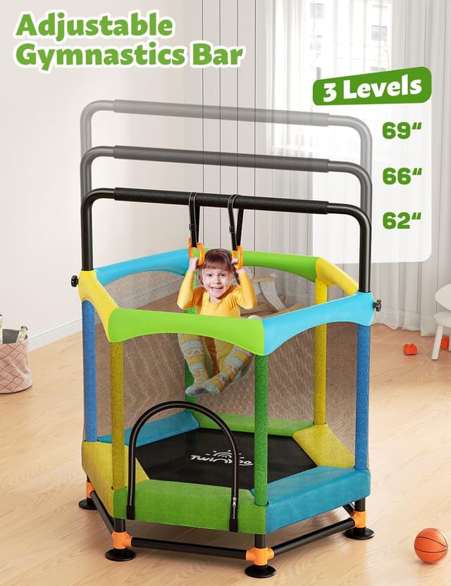 Thumbnail 5 de Twinkoo 60" Fortified Toddler Trampoline with Enclosure