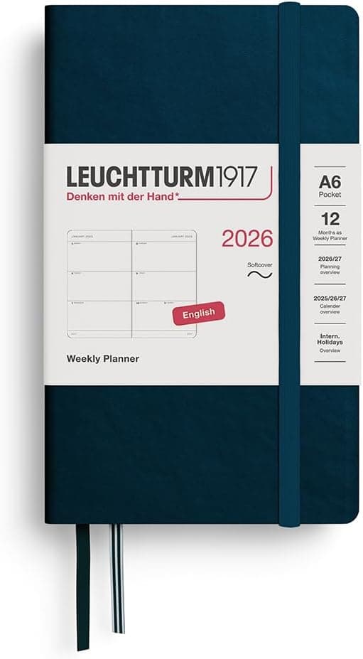 Detalle 2 de LEUCHTTURM1917 Wochenkalender Medium A5 2026 (Softcover) – 12 Monate mit Wochenansicht