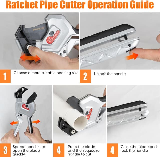 Detalle 2 de Pinoze tagliatubi in PVC con lama SK5 e taglio regolabile fino a 63 mm (3 velocità)