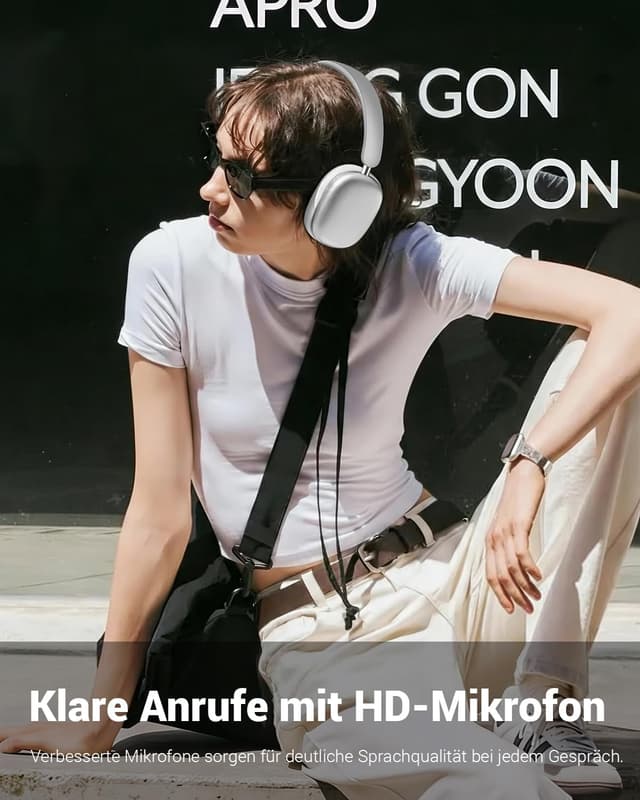 Thumbnail 6 de Wentronic Y01 Noise-Cancelling Over-Ear-Kopfhörer (Bluetooth 5.3, bis 48 h, faltbar) – mit Mikrofon – Silber