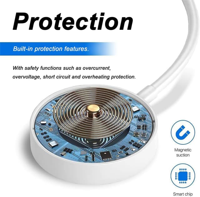 Detalle 2 de 2026 Upgraded Version USB-C Magnetic Wireless Fast Charger Cable (1m) for Apple Watch – MFi Certified