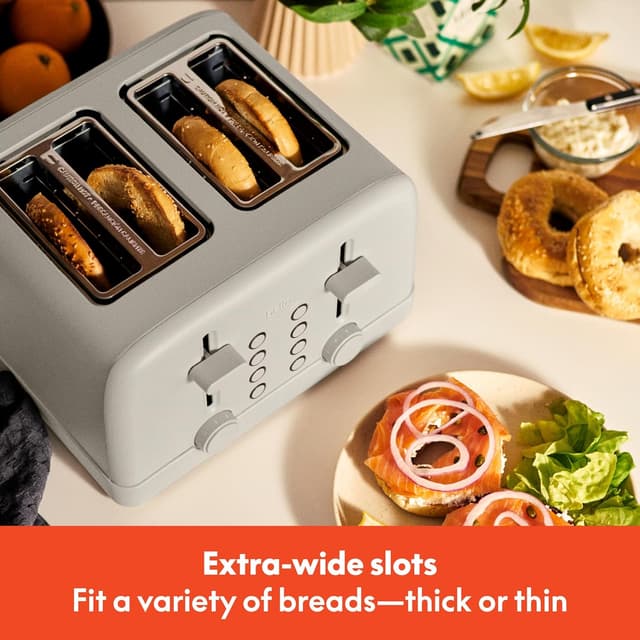 Detalle de Bella 4-Slice Toaster with 6 Shade Control, Reheat & Cancel Buttons (900-Watt) — Oatmilk