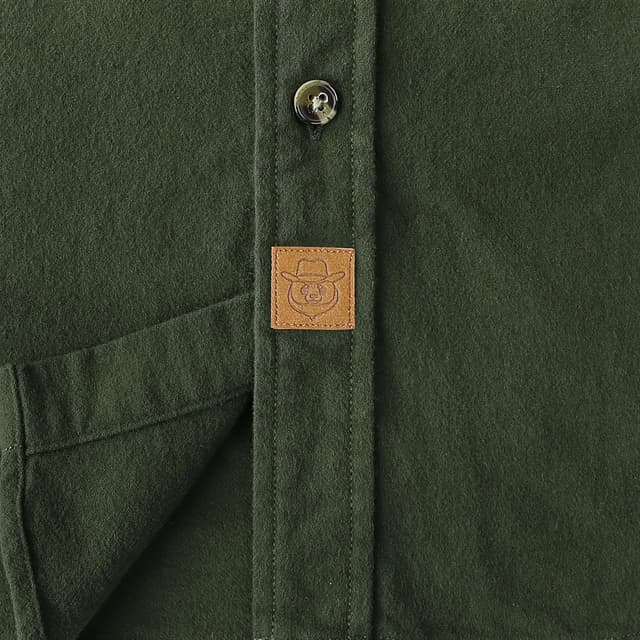 Detalle de Dubinik Herren Flanellhemd kariert mit Brusttasche und Langarm (Regular Fit)