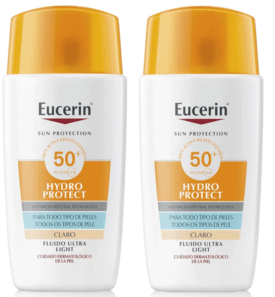 Imagen de Eucerin Sun Face Hydro Protect Fluid SPF50+ Tint Light 2x50 ml en OfertitasTOP