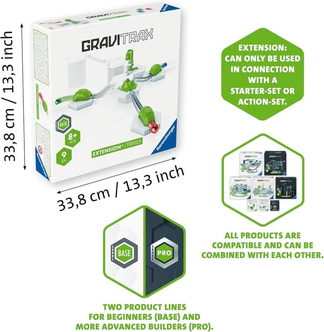 Detalle de Ravensburger GraviTrax Triplex – Set d’extension 9 pièces (24857) en version française