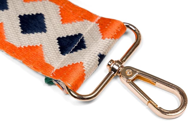 Detalle de styleBREAKER tracolla regolabile con motivo etno colorato (verde scuro/arancio/blu scuro) con moschettone