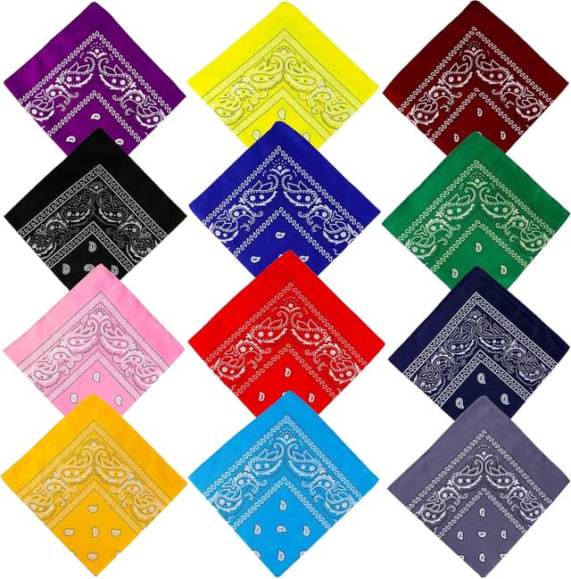 Imagen de ISIYINER Paisley Bandanas 12-pack neck scarves 🎀 en OfertitasTOP
