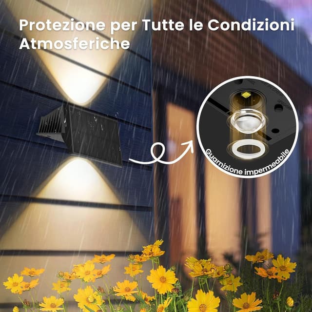 Detalle 2 de Delaiglow lampada solare esterno IP67 4 luci