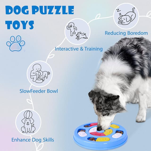 Detalle 2 de TRIGRAND Giocattolo intelligente per cani con puzzle per cibo ad alimentazione lenta (azzurro cielo)