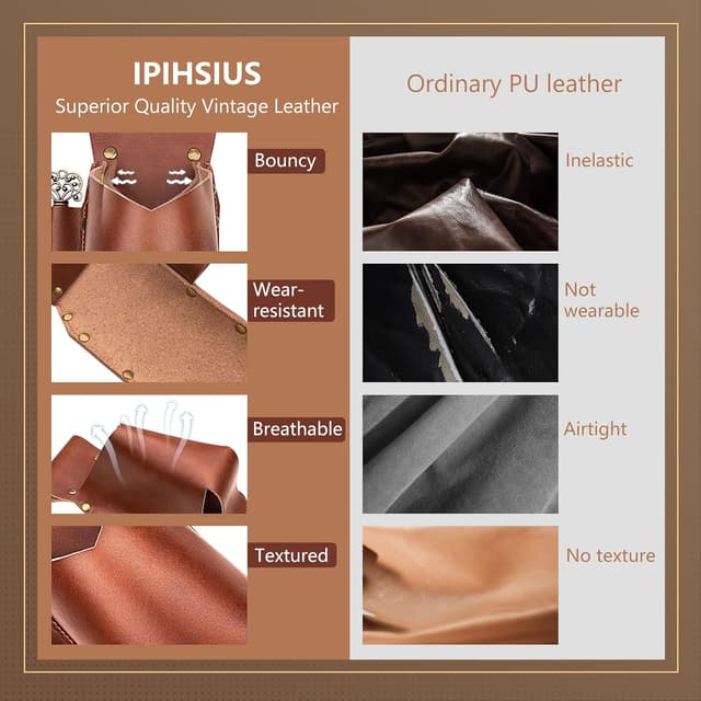 Detalle de iPihsius Bier Holster Vintage Leder 340 ml 🍺