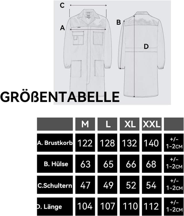 Thumbnail 4 de SUSHIMIAN Arbeitskittel Herren Lang