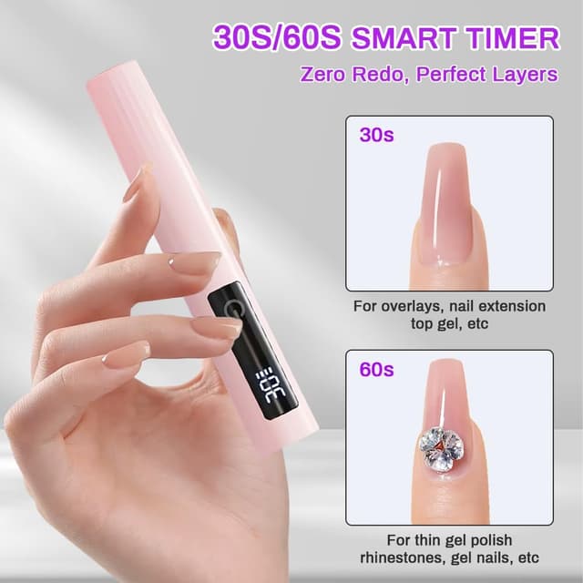 Detalle 2 de Flintronic Lampe UV Ongles Gel 3W portable avec support, double minuteur 30s/60s et écran tactile