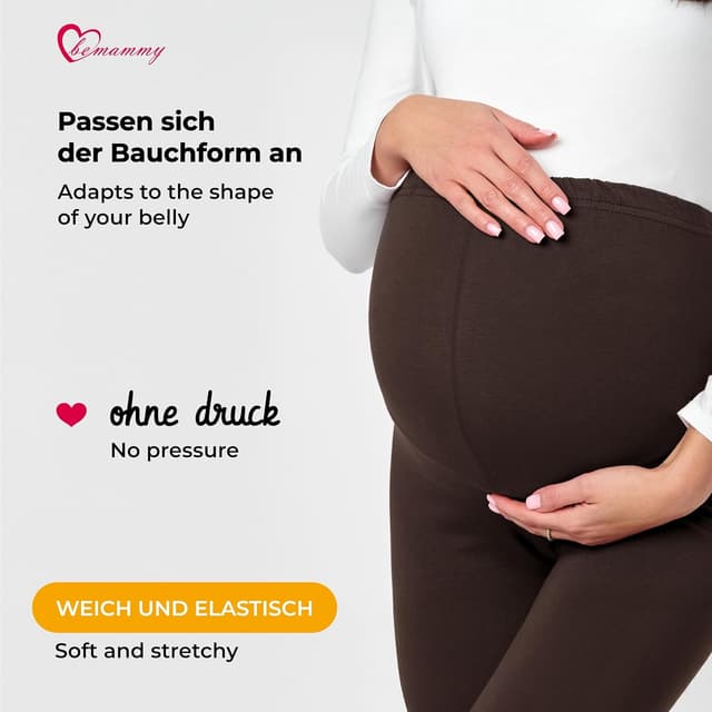 Detalle 2 de Lange Umstandsleggings aus Baumwolle