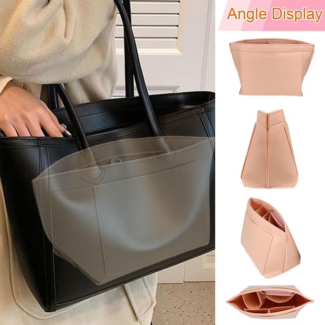 Detalle de Sunshine smile Organizer für Longchamp Tasche (Filz, Multi-Pocket) – Innen- und Außenfächer