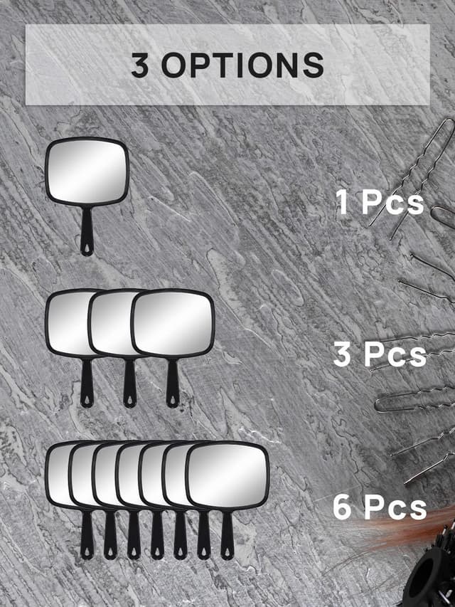 Thumbnail 6 de OMIRO Hand Mirror (All Black) – rectangular handheld mirror, pack of 3, 16.8 x 23.6 cm