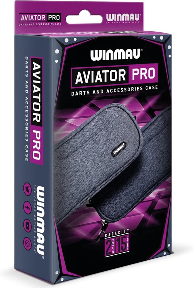 Detalle 2 de Winmau Aviator Pro Dart Case (23cm x 10cm x 7cm) with 15 storage compartments