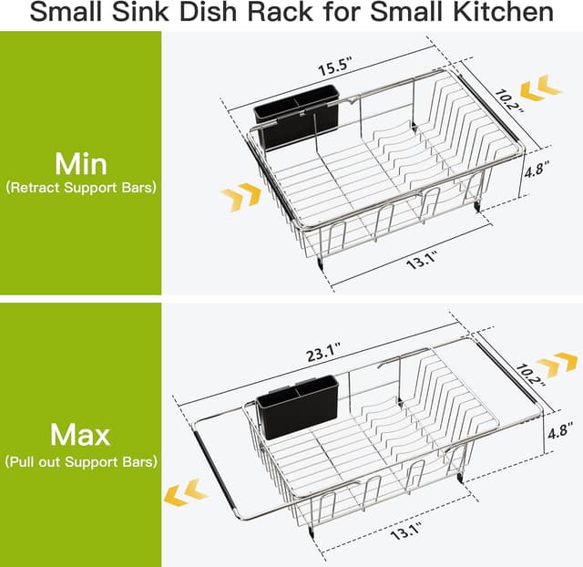 Thumbnail 3 de JASIWAY Dish Drying Rack 15.5–23.2 in 🍽
