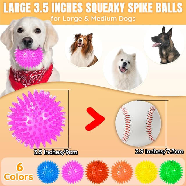 Detalle 2 de Ousiya Squeaky Dog Balls 6 pack 9cm