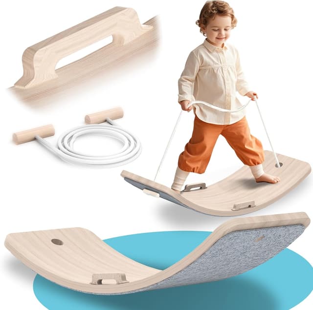 Detalle de LGMCF Wooden Wobble Balance Board 80x30CM