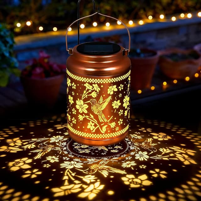 Detalle de Solar Lanterns Outdoor Garden Decor Hummingbird Light