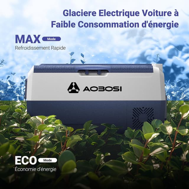 Detalle 2 de AAOBOSI Glaciere à compression 36 L électrique 12/24 V et 100–240 V (jusqu’à -20 °C à 20 °C) avec appli