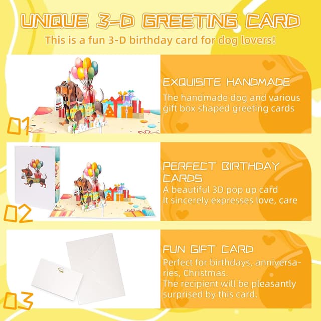 Thumbnail 3 de Glückwunschkarte Hund 3D Pop Up 19,9 cm