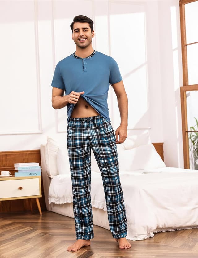 Thumbnail 1 de Aseniza Herren Schlafanzug Kurze Ärmel Baumwolle