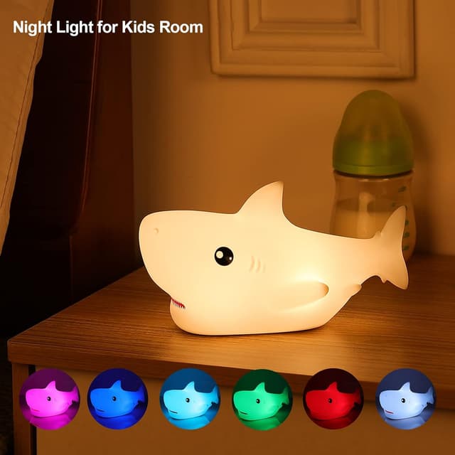 Detalle 2 de ZKLiLi Shark Night Light for Kid 1200 mAh 🦈