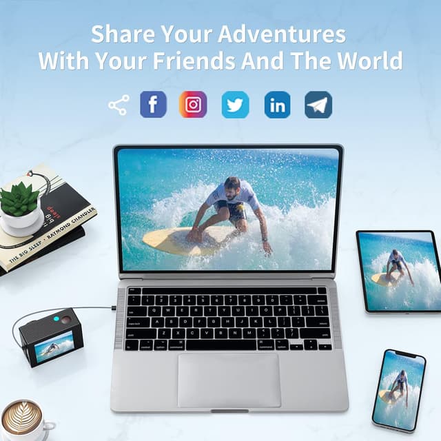 Thumbnail 6 de TIMNUT Action Cam 4K 30FPS con custodia subacquea fino a 40 m, WiFi e telecomando 2.4G