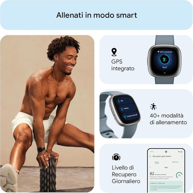 Detalle de Fitbit Versa 4 fitness, GPS e batteria 6 giorni