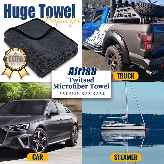 Detalle de Airlab Microfibre Cloth XXL 90x60cm (650GSM) – Car Drying & Detailing Towel