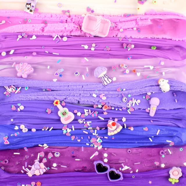 Detalle de 6 Pack Slime Kit (Purple Dream Slime) — Cloud Butter & Crystal Clear Slime Variety Set for Kids