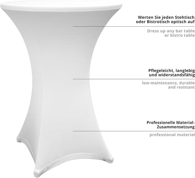 Detalle 1 de Lumaland housse de table haute stretch 75 cm