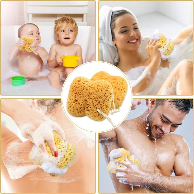 Thumbnail 5 de Natural Sea Sponge 4-pack Exfoliating Shower Sponges