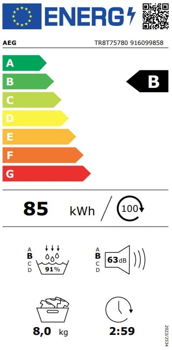 Thumbnail 7 de AEG TR8T75780 Trockner mit AbsoluteCare