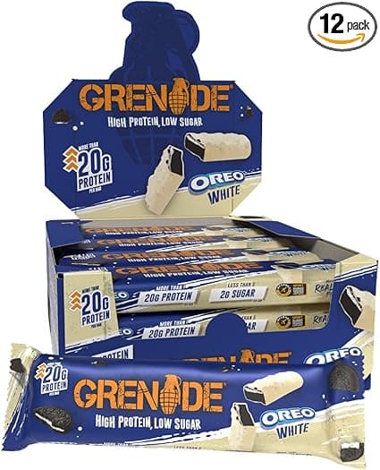 Imagen de Grenade Barra Proteica Low Carb Oreo White 12x60 g 🥜 en OfertitasTOP