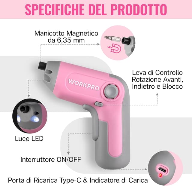 Detalle de WORKPRO avvitatore a batteria 3,6 V