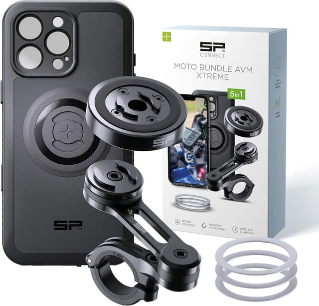 Detalle de SP Connect Moto Bundle II AVM Xtreme (SPC+) pour iPhone 16 Pro Max – support moto avec module anti-vibration