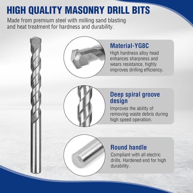 Detalle 1 de WORKPRO 15 Piezas Juego de Brocas para mampostería