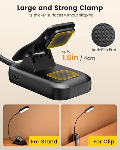 Detalle 2 de Glocusent Glocusent Luz Lectura Libros Cama recargable con 20 LED, 5 modos oculares y regulación 0-100%