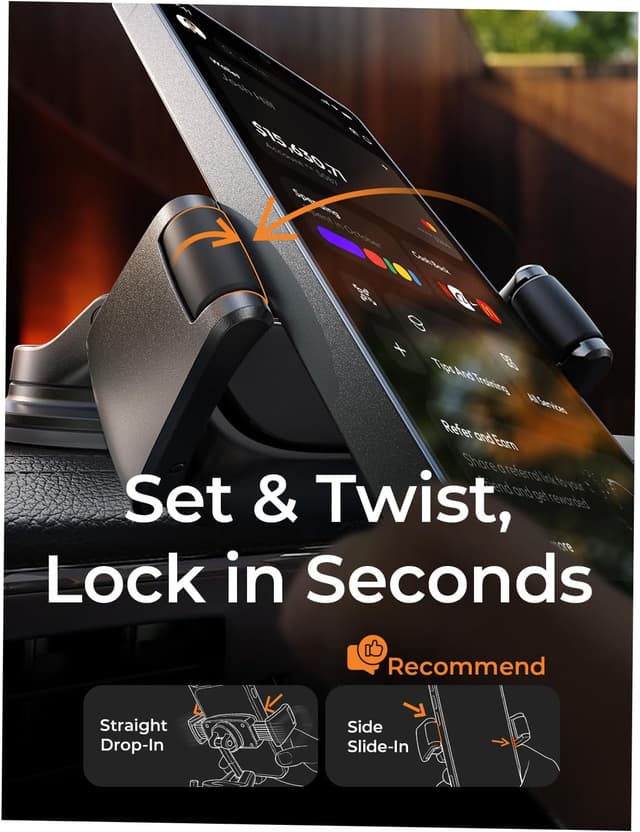 Thumbnail 6 de LISEN Suction Phone Mount (Auto-Adjusting, One-Touch Vacuum Holder) for Car Dash